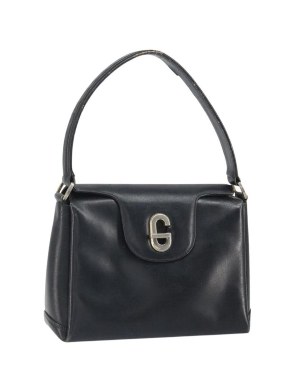 GUCCI Shoulder Bag Leather Black Gold